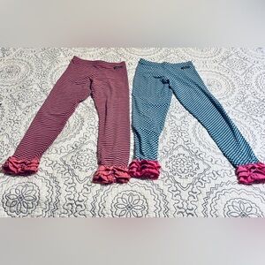 MatildaJane girls leggings. One blue and one dark pink. Size 12.